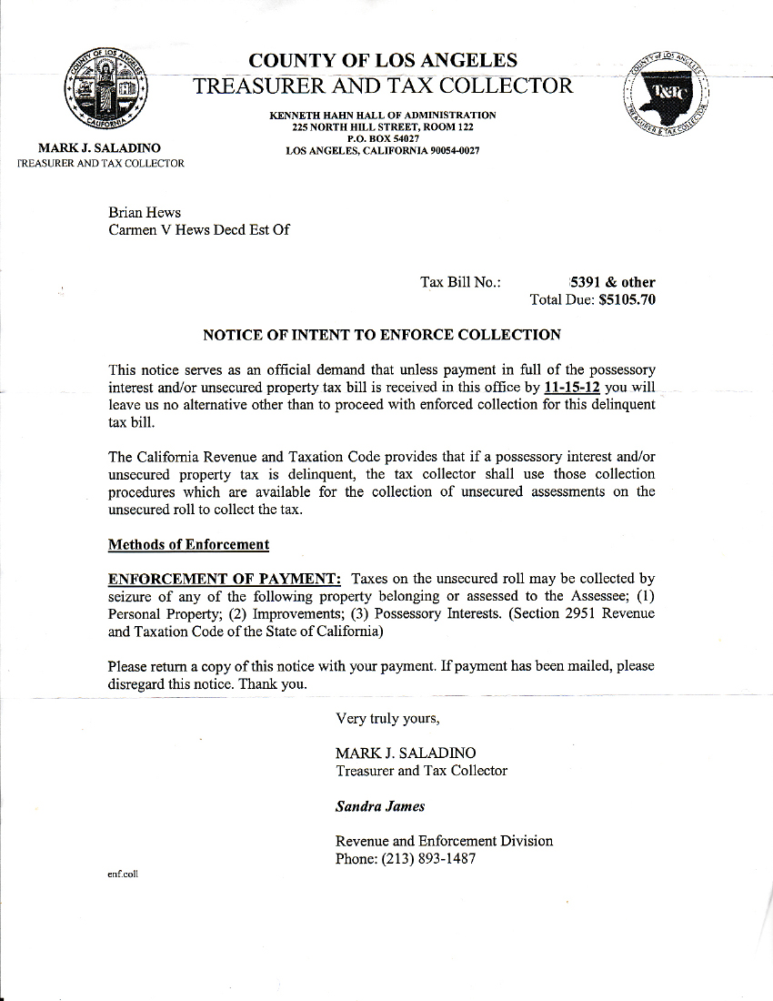 Los Cerritos Community News Publisher Receives Questionable Tax Letter From LA County Cerritos