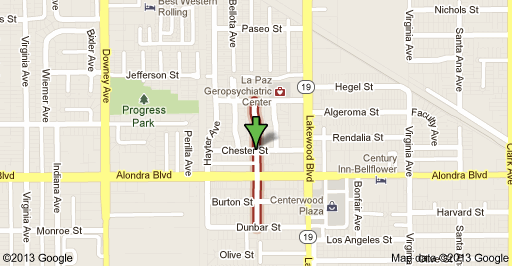 Approximate location of murder on Pitts Avenue in Paramount.