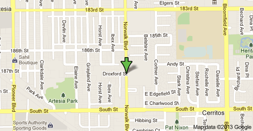 Location of deadly hit and run crash in Artesia on Saturday. Google Maps.