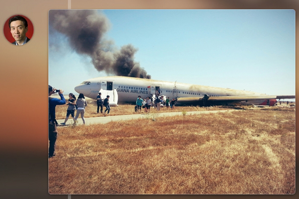 Photo of Asian crash via surviving passenger David Eun (@Eunner) via Twitter.