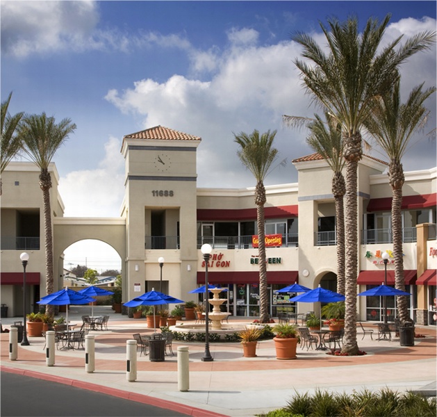 City Plaza in Artesia is the scene of the shooting death .