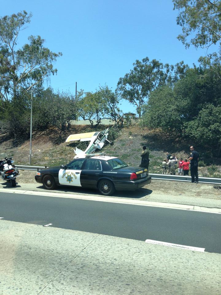 This photo of the crash on the 405 Freeway on Saturday was sent to Los Cerritos Community Newspaper from reader Angela Madsen.