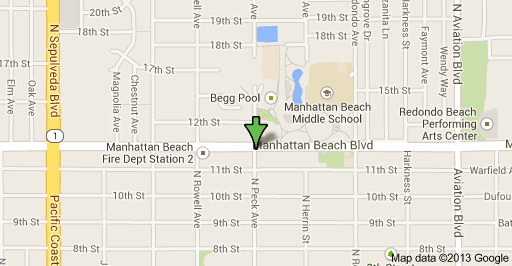 Location where dead body was found in Manhattan Beach.