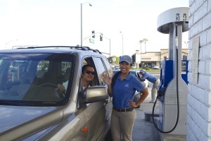 Cerritos resident Robert Aldemita landed a free tank of gas last week thanks to Honda.  The free gas give away was such a success that Honda is planning future promotions in the future here in the community.  Kristin Graff Photo