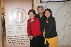 Mendrei Leelin (center) with wife Cecile(left) and Consul General Hellen Barber de la Vega during the grand opening of Leelin Bakery & Cafe in Eagle Rock. Rico Dizon Photo