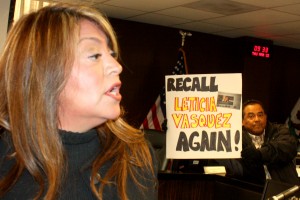 Vasquez at her own press conference.